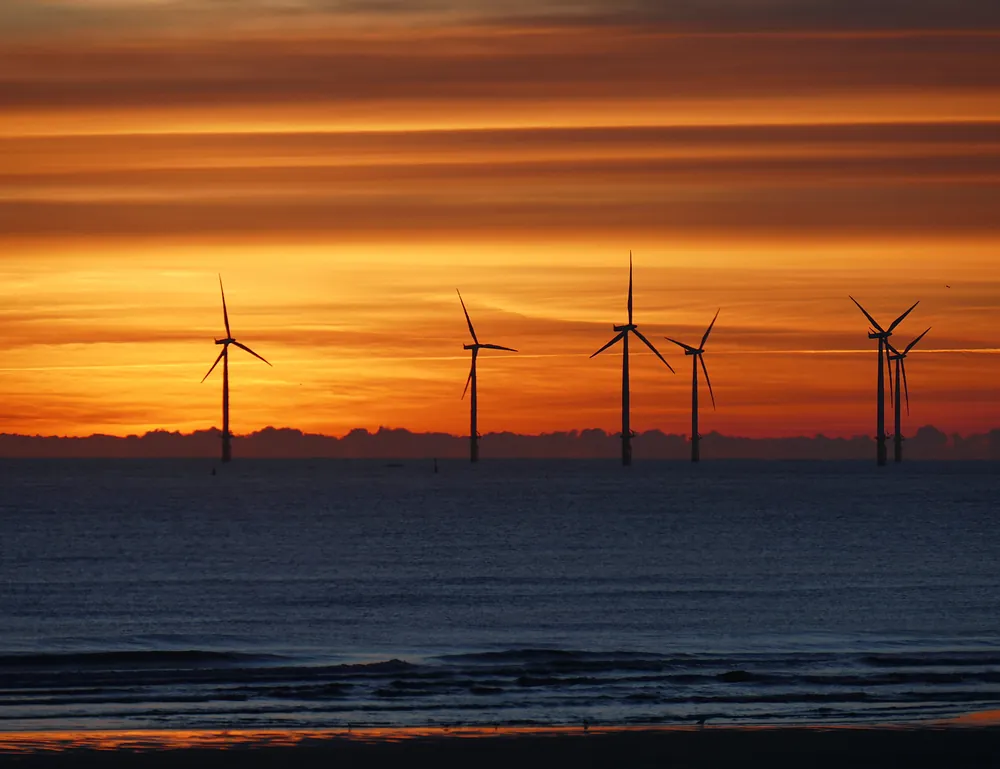 Wind turbines at dawn